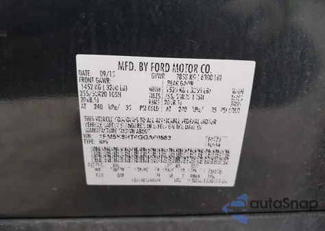 2016 Ford Explorer Platinum z USA, uszkodzony, nr VIN 1FM5K8HT6GGA69883